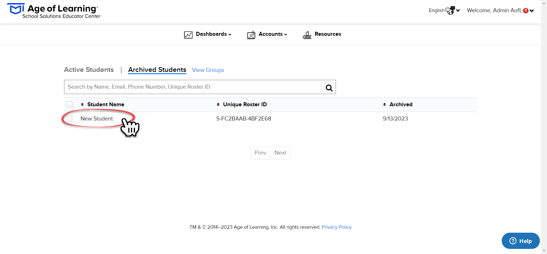Select Archived Student.png